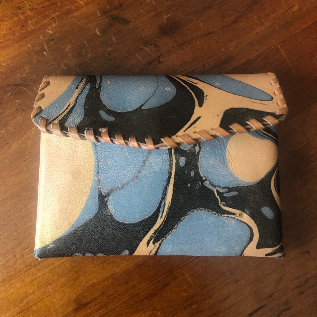 Watercolor Leather Card Holder Wallet